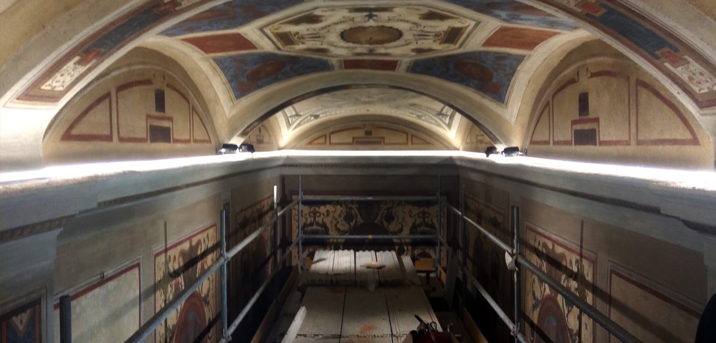 Illuminazione LED degli affreschi di Palazzo Felizzano, Torino — un lavoro Armonica Tech